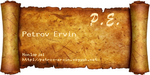 Petrov Ervin névjegykártya